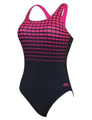 Zoggs Darwin Actionback Swimsuit - Black/Pink